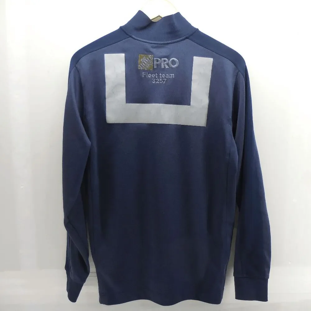Nike‎ Golf Dri Fit Men's S Navy Blue 1/4 Zip Pullover Home Depot Pro Fleet